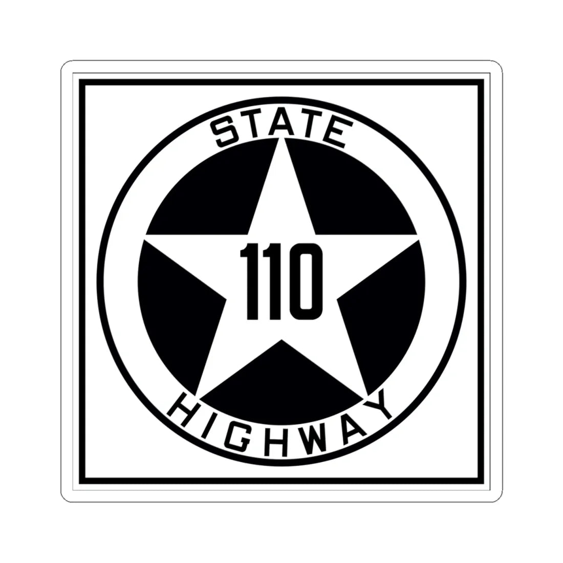 Texas 110 1917 (Texas) (Road Sign) STICKER Vinyl Kiss-Cut Decal 4 Inch White - The Sticker Space