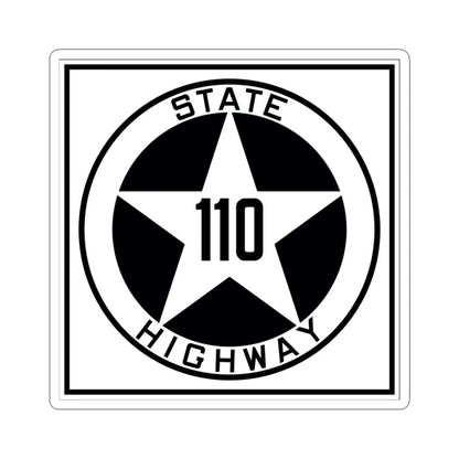 Texas 110 1917 (Texas) (Road Sign) STICKER Vinyl Kiss-Cut Decal 4 Inch White - The Sticker Space