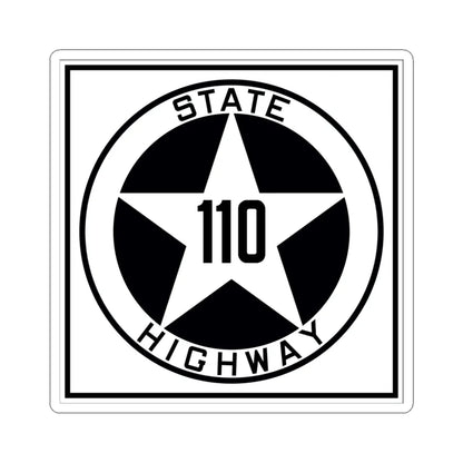 Texas 110 1917 (Texas) (Road Sign) STICKER Vinyl Kiss-Cut Decal 6 Inch White - The Sticker Space