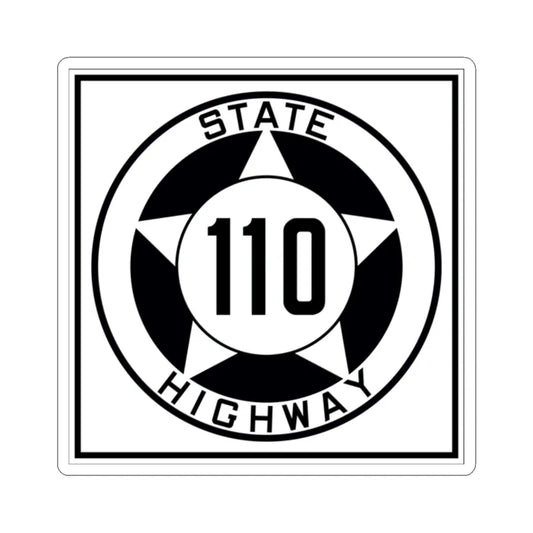 Texas 110 1935 (Texas) (Road Sign) STICKER Vinyl Kiss-Cut Decal 2 Inch White - The Sticker Space
