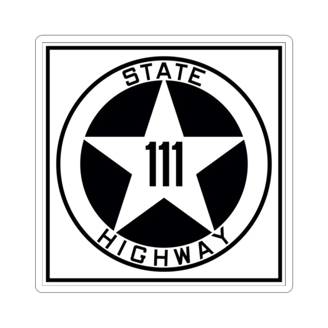 Texas 111 1917 (Texas) (Road Sign) STICKER Vinyl Kiss-Cut Decal 2 Inch White - The Sticker Space