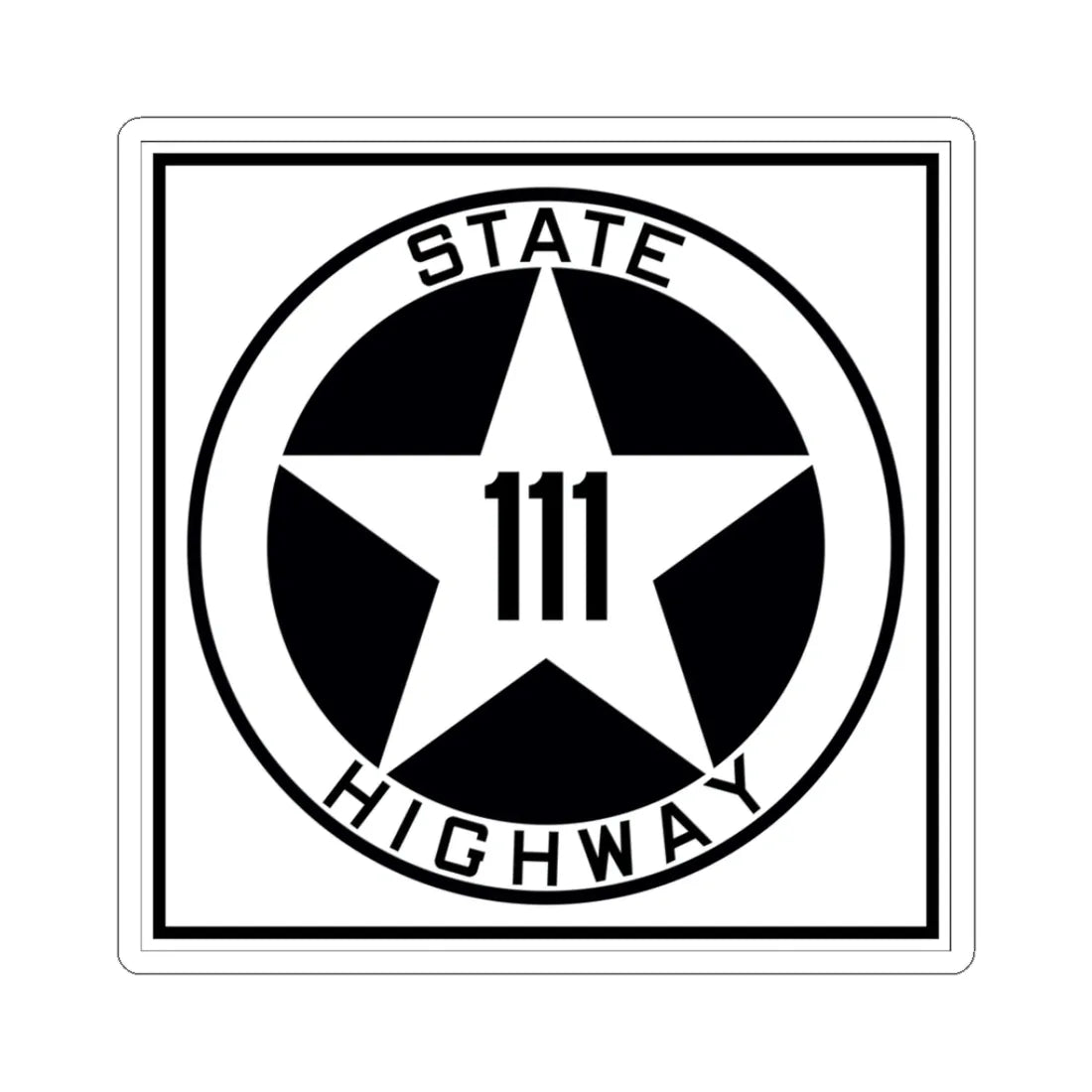 Texas 111 1917 (Texas) (Road Sign) STICKER Vinyl Kiss-Cut Decal 3 Inch White - The Sticker Space