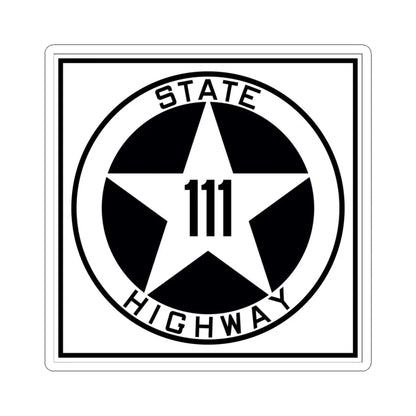 Texas 111 1917 (Texas) (Road Sign) STICKER Vinyl Kiss-Cut Decal 4 Inch White - The Sticker Space