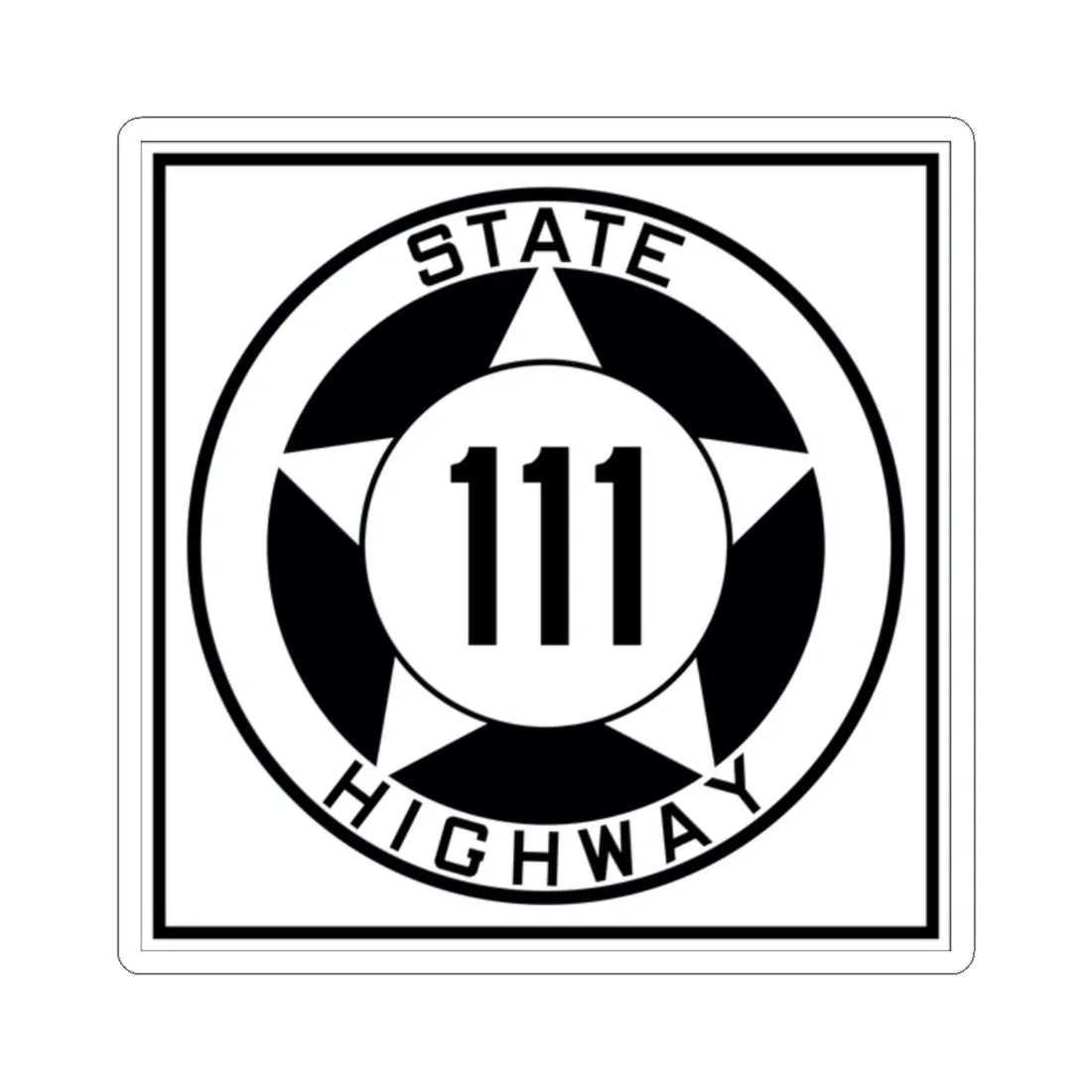 Texas 111 1935 (Texas) (Road Sign) STICKER Vinyl Kiss-Cut Decal 2 Inch White - The Sticker Space
