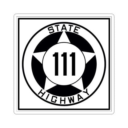 Texas 111 1935 (Texas) (Road Sign) STICKER Vinyl Kiss-Cut Decal 3 Inch White - The Sticker Space