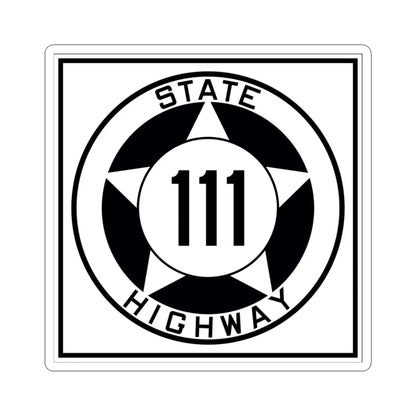 Texas 111 1935 (Texas) (Road Sign) STICKER Vinyl Kiss-Cut Decal 4 Inch White - The Sticker Space