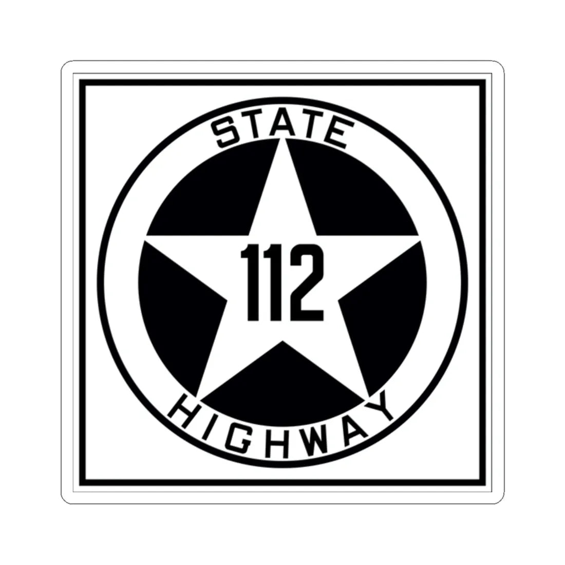 Texas 112 1917 (Texas) (Road Sign) STICKER Vinyl Kiss-Cut Decal 2 Inch White - The Sticker Space
