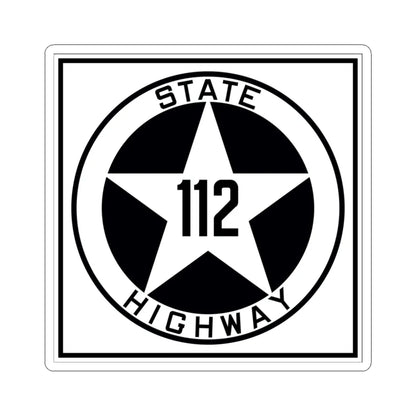 Texas 112 1917 (Texas) (Road Sign) STICKER Vinyl Kiss-Cut Decal 3 Inch White - The Sticker Space