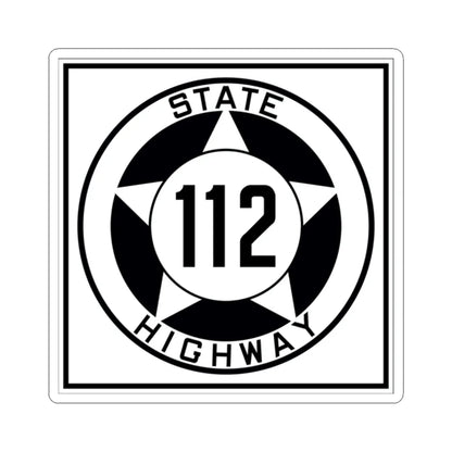 Texas 112 1935 (Texas) (Road Sign) STICKER Vinyl Kiss-Cut Decal 2 Inch White - The Sticker Space