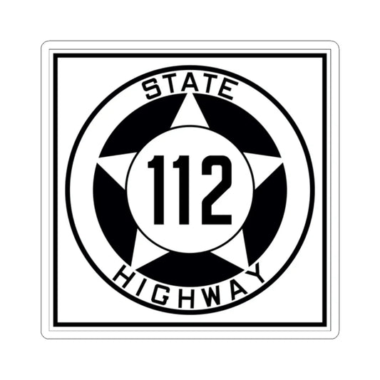 Texas 112 1935 (Texas) (Road Sign) STICKER Vinyl Kiss-Cut Decal 2 Inch White - The Sticker Space