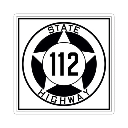 Texas 112 1935 (Texas) (Road Sign) STICKER Vinyl Kiss-Cut Decal 4 Inch White - The Sticker Space