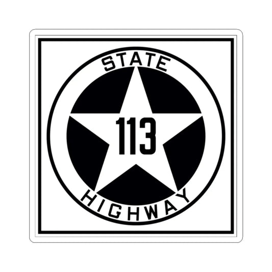 Texas 113 1917 (Texas) (Road Sign) STICKER Vinyl Kiss-Cut Decal 2 Inch White - The Sticker Space