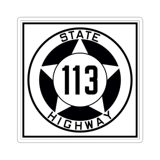 Texas 113 1935 (Texas) (Road Sign) STICKER Vinyl Kiss-Cut Decal 2 Inch White - The Sticker Space