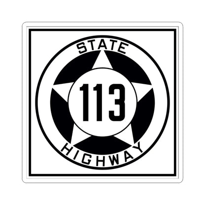 Texas 113 1935 (Texas) (Road Sign) STICKER Vinyl Kiss-Cut Decal 4 Inch White - The Sticker Space