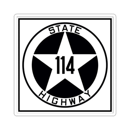 Texas 114 1917 (Texas) (Road Sign) STICKER Vinyl Kiss-Cut Decal 4 Inch White - The Sticker Space