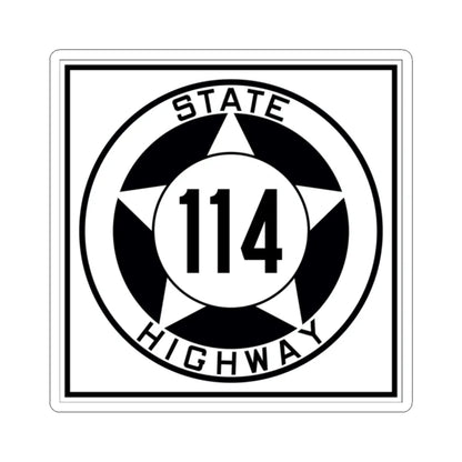 Texas 114 1935 (Texas) (Road Sign) STICKER Vinyl Kiss-Cut Decal 2 Inch White - The Sticker Space