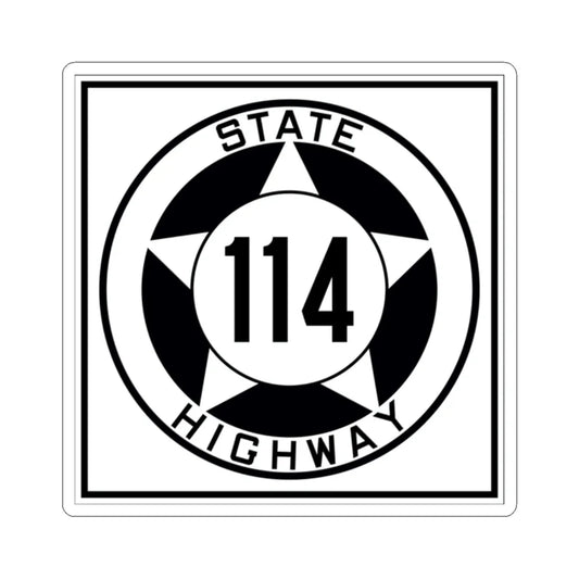 Texas 114 1935 (Texas) (Road Sign) STICKER Vinyl Kiss-Cut Decal 2 Inch White - The Sticker Space
