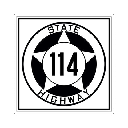 Texas 114 1935 (Texas) (Road Sign) STICKER Vinyl Kiss-Cut Decal 3 Inch White - The Sticker Space