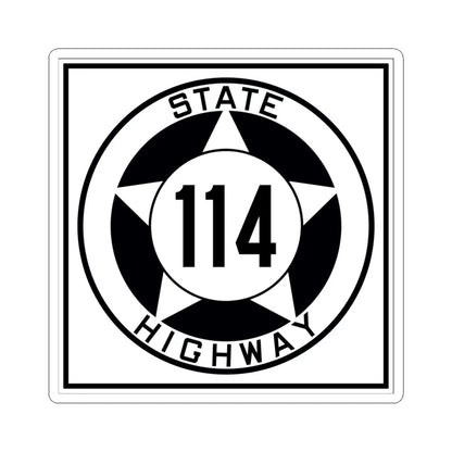 Texas 114 1935 (Texas) (Road Sign) STICKER Vinyl Kiss-Cut Decal 4 Inch White - The Sticker Space