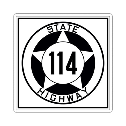Texas 114 1935 (Texas) (Road Sign) STICKER Vinyl Kiss-Cut Decal 6 Inch White - The Sticker Space