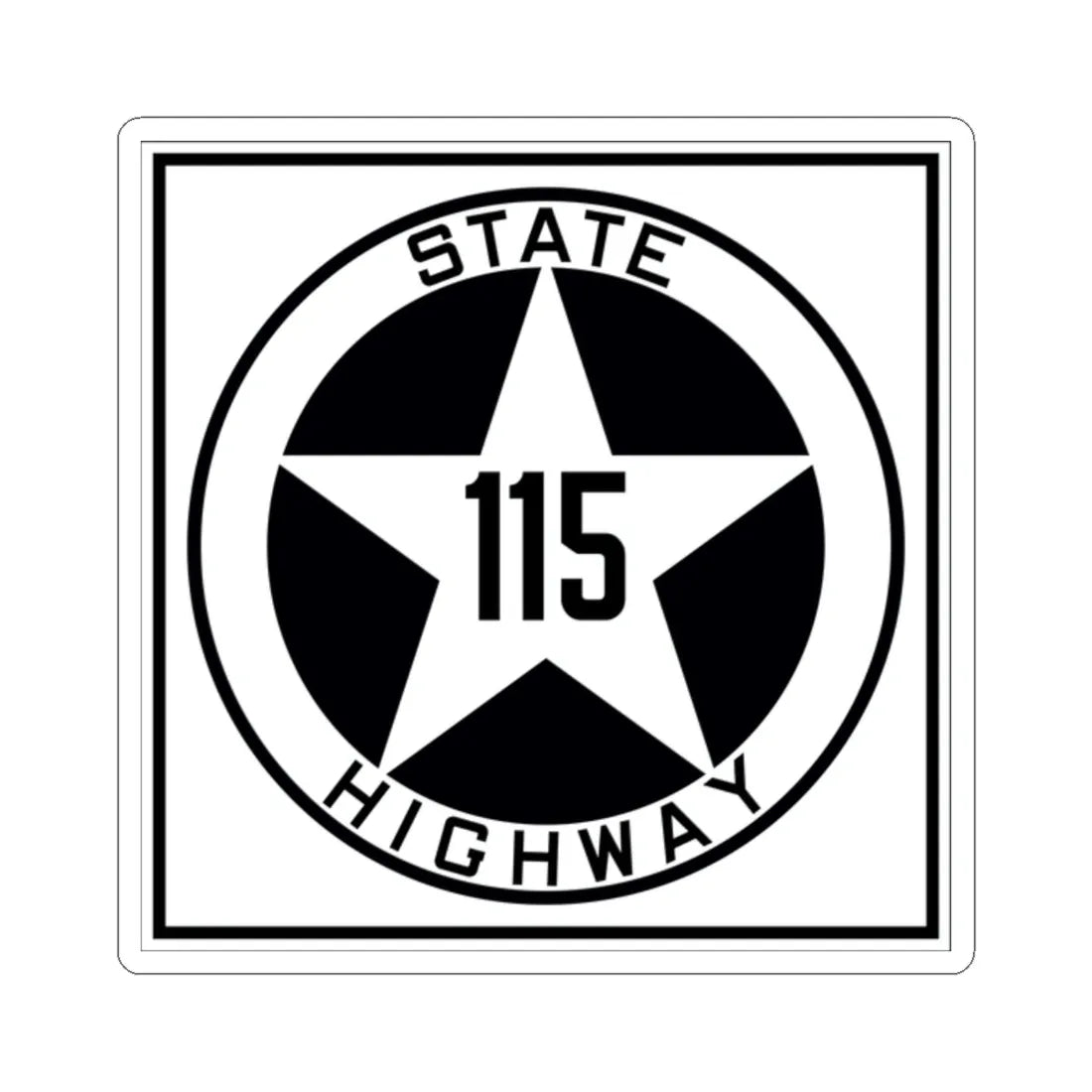 Texas 115 1917 (Texas) (Road Sign) STICKER Vinyl Kiss-Cut Decal 2 Inch White - The Sticker Space
