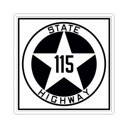 Texas 115 1917 (Texas) (Road Sign) STICKER Vinyl Kiss-Cut Decal 2 Inch White - The Sticker Space
