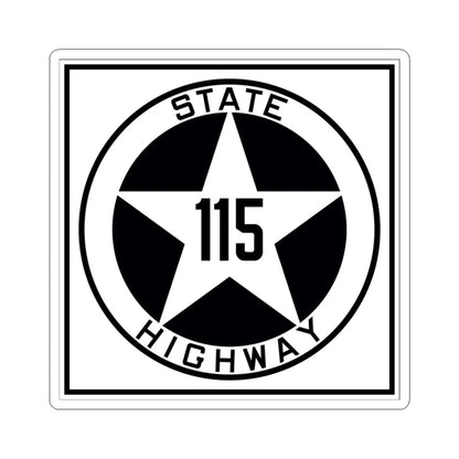 Texas 115 1917 (Texas) (Road Sign) STICKER Vinyl Kiss-Cut Decal 3 Inch White - The Sticker Space