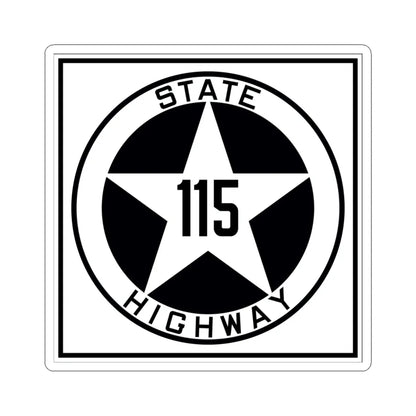 Texas 115 1917 (Texas) (Road Sign) STICKER Vinyl Kiss-Cut Decal 4 Inch White - The Sticker Space