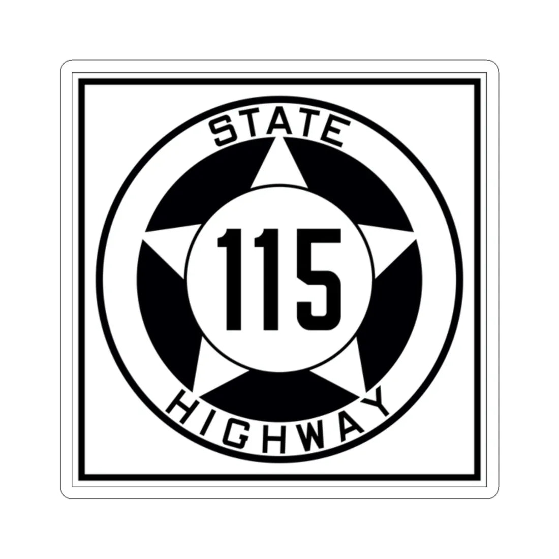 Texas 115 1935 (Texas) (Road Sign) STICKER Vinyl Kiss-Cut Decal 2 Inch White - The Sticker Space