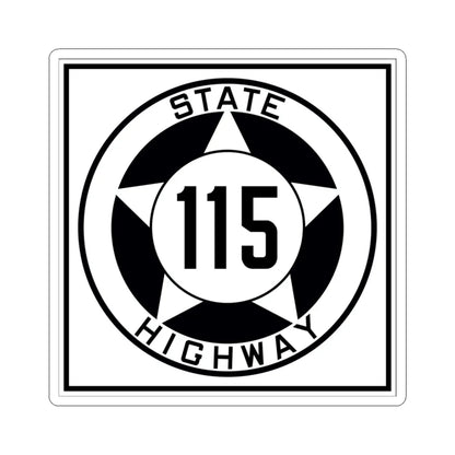 Texas 115 1935 (Texas) (Road Sign) STICKER Vinyl Kiss-Cut Decal 3 Inch White - The Sticker Space
