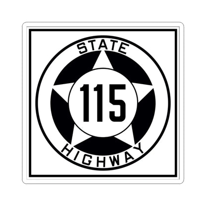 Texas 115 1935 (Texas) (Road Sign) STICKER Vinyl Kiss-Cut Decal 4 Inch White - The Sticker Space