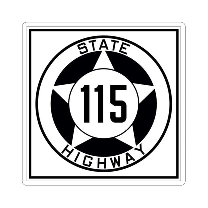 Texas 115 1935 (Texas) (Road Sign) STICKER Vinyl Kiss-Cut Decal 6 Inch White - The Sticker Space