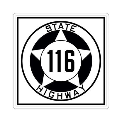 Texas 116 1935 (Texas) (Road Sign) STICKER Vinyl Kiss-Cut Decal 6 Inch White - The Sticker Space