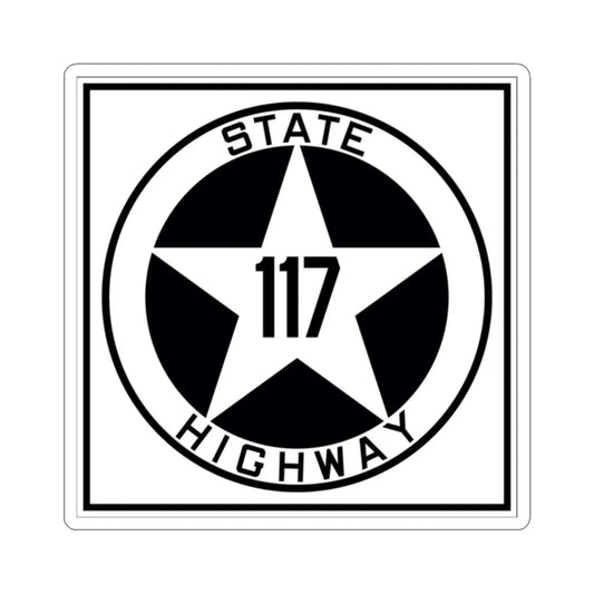 Texas 117 1917 (Texas) (Road Sign) STICKER Vinyl Kiss-Cut Decal 2 Inch White - The Sticker Space