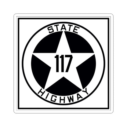 Texas 117 1917 (Texas) (Road Sign) STICKER Vinyl Kiss-Cut Decal 3 Inch White - The Sticker Space