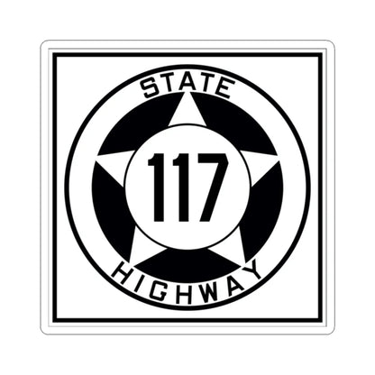 Texas 117 1935 (Texas) (Road Sign) STICKER Vinyl Kiss-Cut Decal 2 Inch White - The Sticker Space