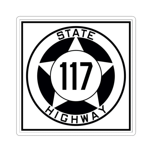 Texas 117 1935 (Texas) (Road Sign) STICKER Vinyl Kiss-Cut Decal 2 Inch White - The Sticker Space