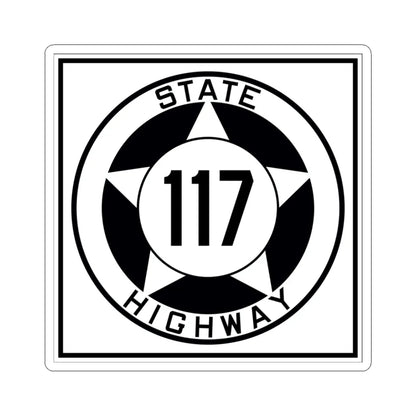 Texas 117 1935 (Texas) (Road Sign) STICKER Vinyl Kiss-Cut Decal 3 Inch White - The Sticker Space