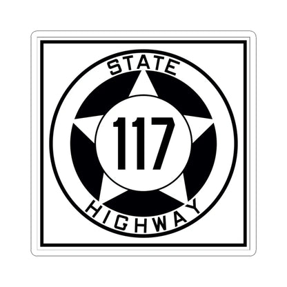 Texas 117 1935 (Texas) (Road Sign) STICKER Vinyl Kiss-Cut Decal 4 Inch White - The Sticker Space