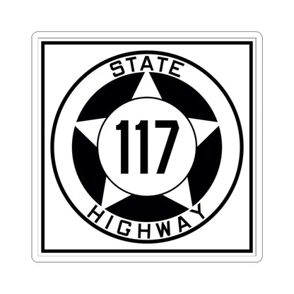 Texas 117 1935 (Texas) (Road Sign) STICKER Vinyl Kiss-Cut Decal 6 Inch White - The Sticker Space