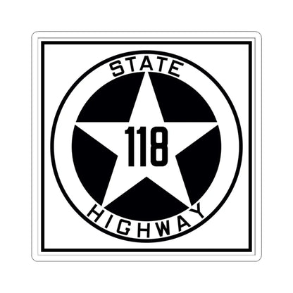 Texas 118 1917 (Texas) (Road Sign) STICKER Vinyl Kiss-Cut Decal 3 Inch White - The Sticker Space
