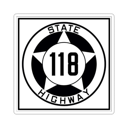 Texas 118 1935 (Texas) (Road Sign) STICKER Vinyl Kiss-Cut Decal 3 Inch White - The Sticker Space