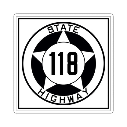 Texas 118 1935 (Texas) (Road Sign) STICKER Vinyl Kiss-Cut Decal 6 Inch White - The Sticker Space