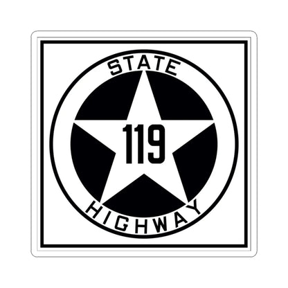 Texas 119 1917 (Texas) (Road Sign) STICKER Vinyl Kiss-Cut Decal 3 Inch White - The Sticker Space