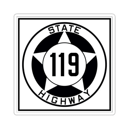 Texas 119 1935 (Texas) (Road Sign) STICKER Vinyl Kiss-Cut Decal 2 Inch White - The Sticker Space