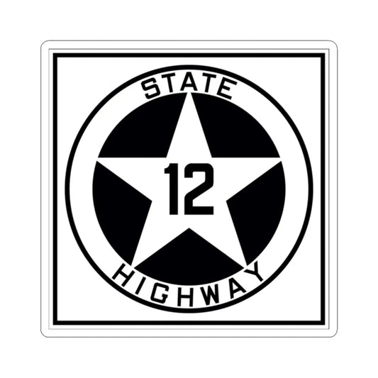 Texas 12 1917 (Texas) (Road Sign) STICKER Vinyl Kiss-Cut Decal 2 Inch White - The Sticker Space