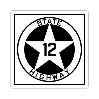 Texas 12 1917 (Texas) (Road Sign) STICKER Vinyl Kiss-Cut Decal 3 Inch White - The Sticker Space