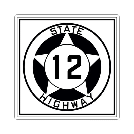 Texas 12 1935 (Texas) (Road Sign) STICKER Vinyl Kiss-Cut Decal 2 Inch White - The Sticker Space