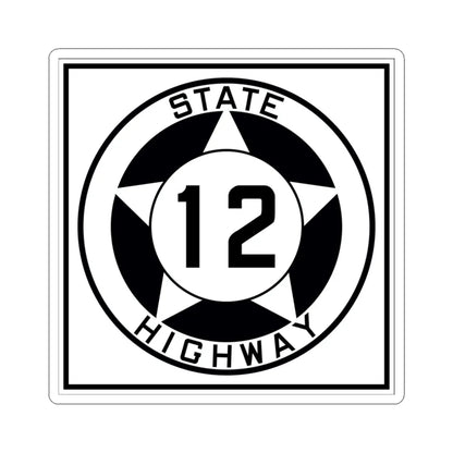 Texas 12 1935 (Texas) (Road Sign) STICKER Vinyl Kiss-Cut Decal 3 Inch White - The Sticker Space