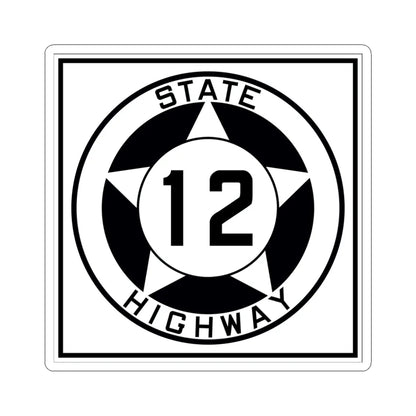 Texas 12 1935 (Texas) (Road Sign) STICKER Vinyl Kiss-Cut Decal 4 Inch White - The Sticker Space